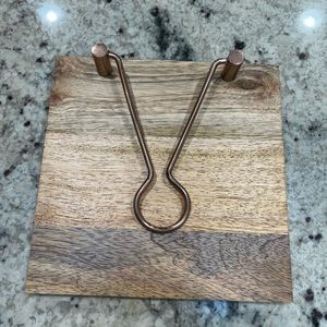 Crate & Barrel Wood and Copper Napkin Holder